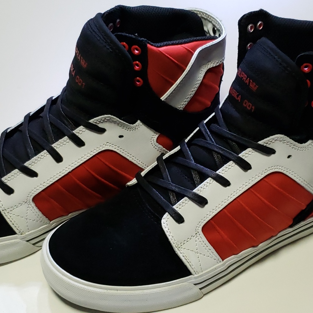 SUPRA Skytop Men's Black Red White Hi-top Sneaker